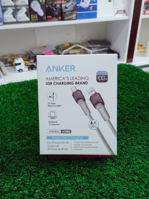 کابل ANKER تایپ C مدل A7896 خروجی 6A ضخیم(تصاویر اختصاصی)