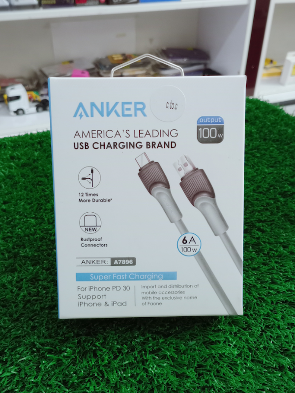 کابل C به C برند ANKER مدل A7896 خروجی 6A ضخیم(تصاویر اختصاصی)