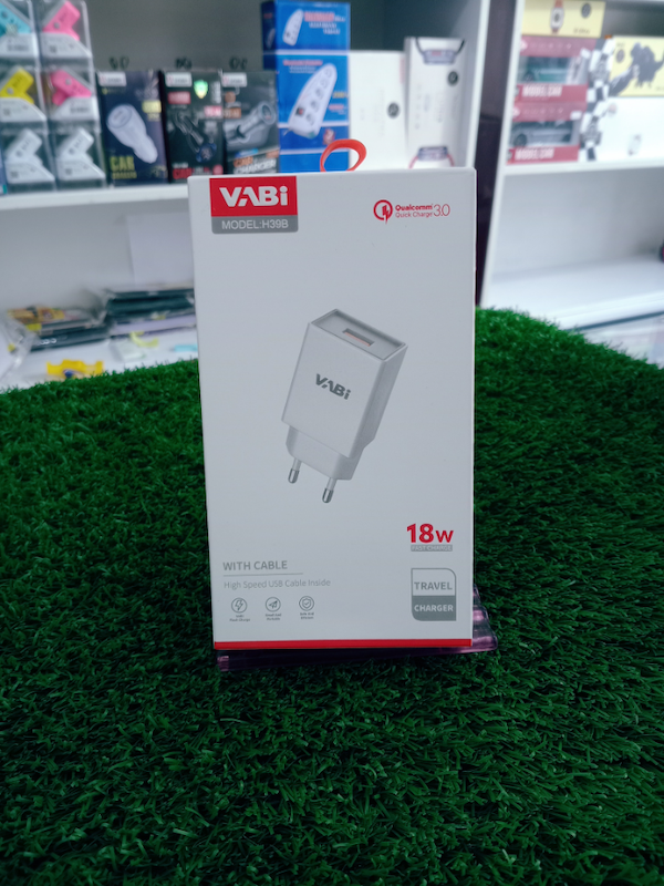 شارژر کامل VABi مدل H39B همراه با کابل تایپ 18W C 