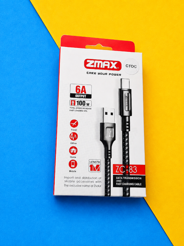 کابل شارژ اورجینال تایپ C به C برند ZMAX مدل ZC83 کنفی
