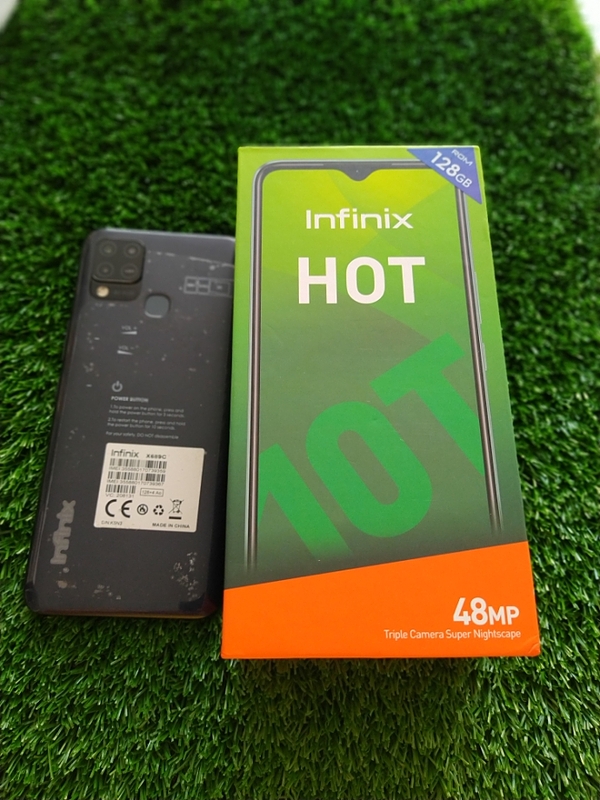 گوشی INFINIX HOT 10T رم 4 حافظه 128 (کارکرده در حد نو بسیار تمیز همراه با عکس)+هدیه