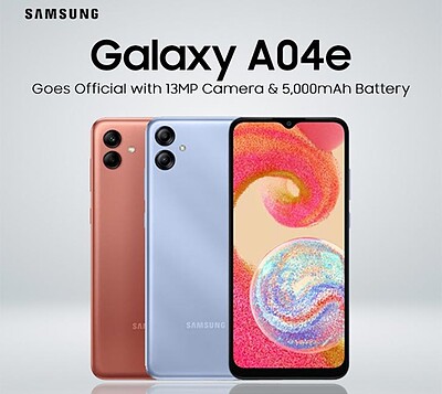 گوشی سامسونگ Galaxy A04e حافظه 32 رم 3 با گارانتی 18 ماهه داریا همراه