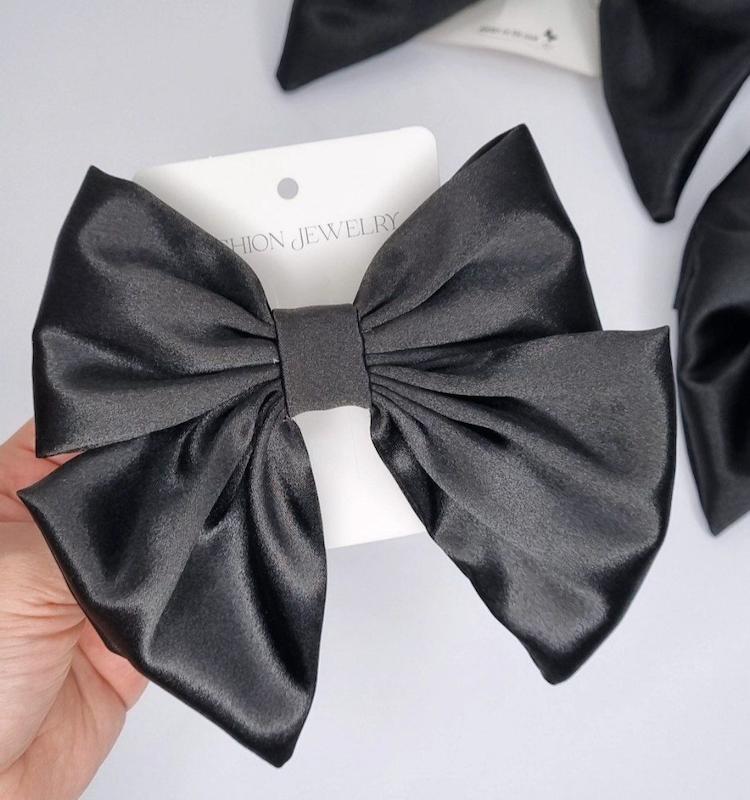 پاپیون ساتن مشکی گیره فرانسوی| شیک و مجلسی