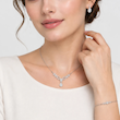 سرویس طلا‌ سفید زنانه 18 عیار اشکی اتمی 