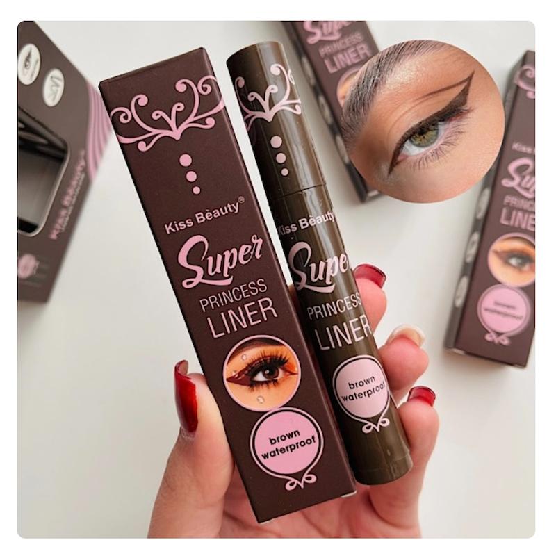 خط چشم قهوه ای ماژیکی