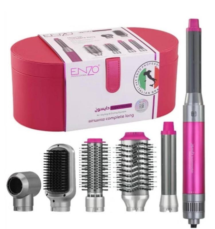 سشوار ایررپ 6 کاره انزو طرح دایسون EN-4133 صورتی Enzo Airwrap EN-4133