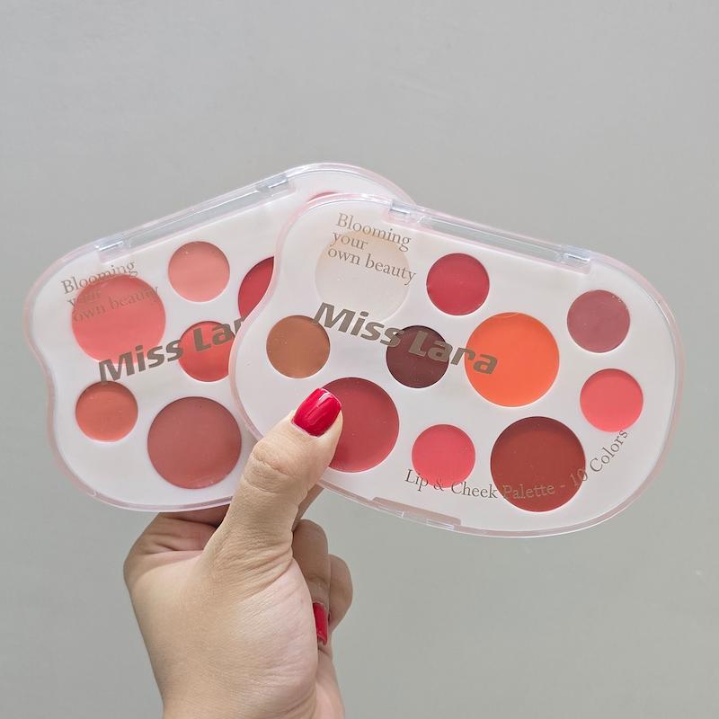 پالت رژلب و گونه 10 رنگ MISS LARA