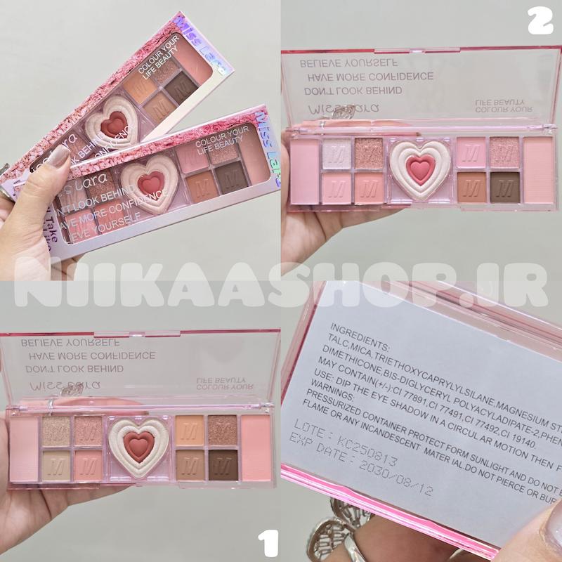 پالت سایه 12رنگ‌قلبی MissLara