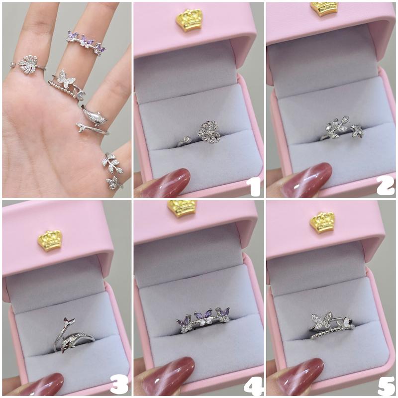 انگشتر فری سایز نقره ای دخترانه