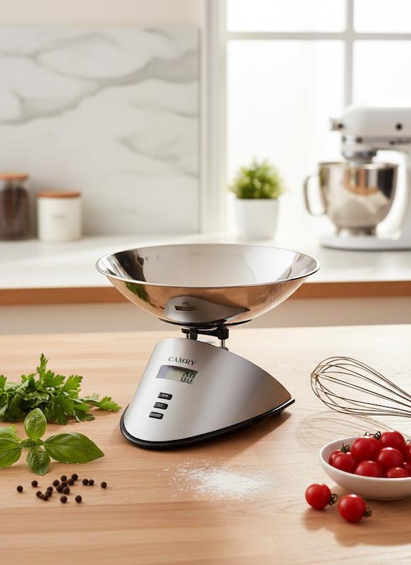 ترازوی آشپزخانه تمام استیل مدل ek4052 ظرفیت 5 کیلوگرم