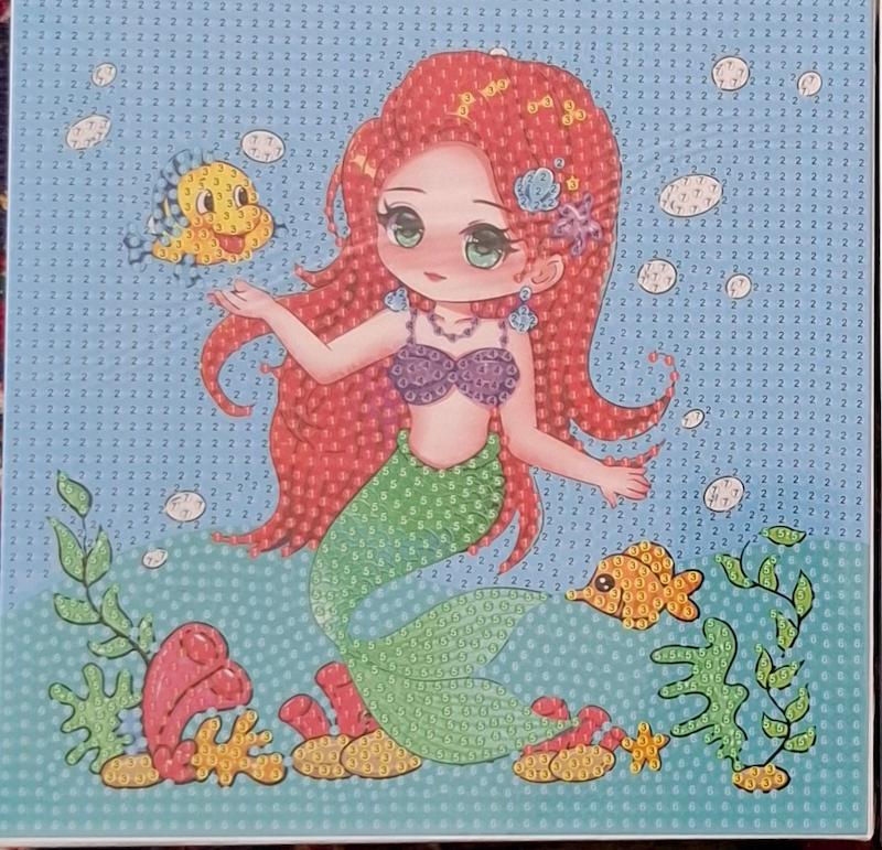 نقاشی الماسی بوم ۲۰×۲۰ پری دریایی