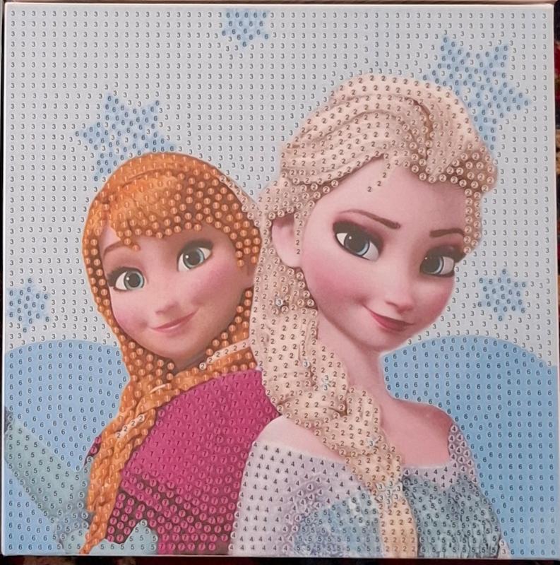 نقاشی الماسی بوم ۲۰×۲۰ السا و آنا