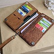 کیف پول چرم بزی عسلی M3212