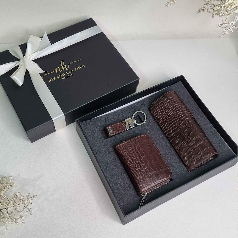 ست چرم طبیعی با کیف عینک RD19