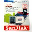 کارت حافظه سندیسک MicroSDXC مدل Ultra A1 کلاس 10 استاندارد UHS-I سرعت 120MBps ظرفیت 64 گیگابایت