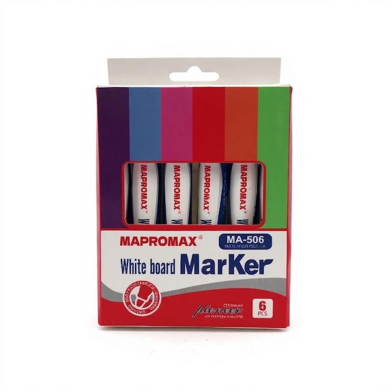 ماژیک وایت برد 6 رنگ mapromax ( کد 506 )