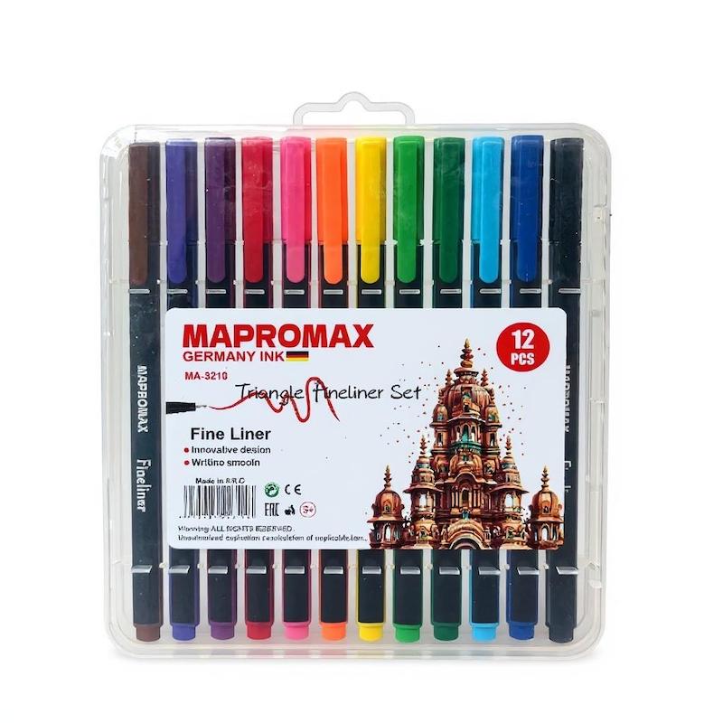 روان نویس نوک نمدی 12 رنگ mapromax ( کد3210 )