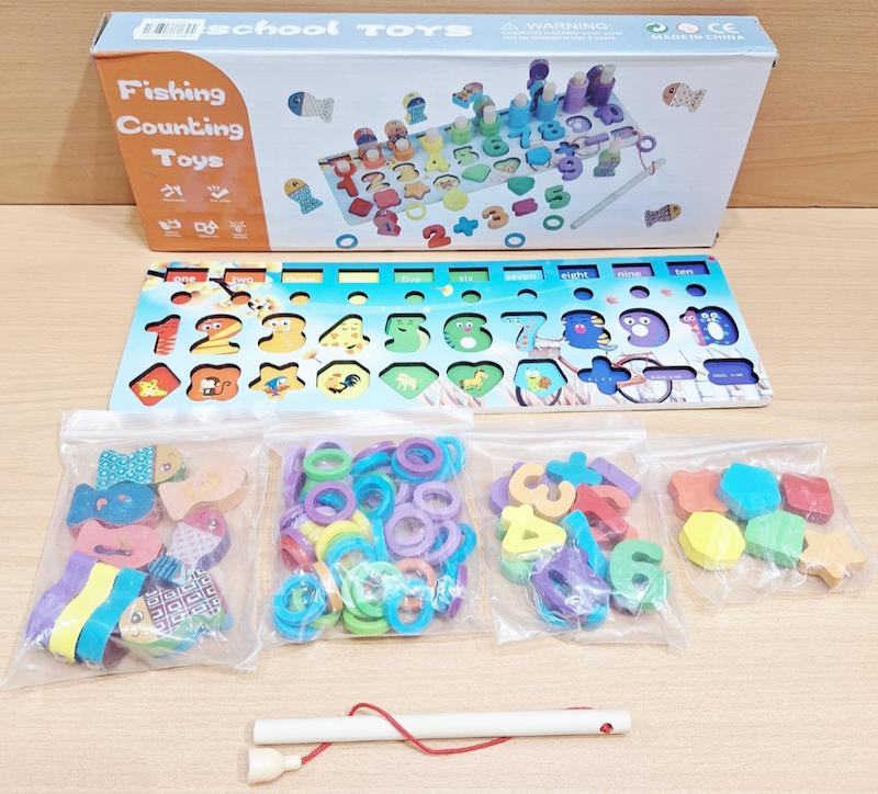 تخته لگاریتمی آموزشی مونته سوری ( مونتسوری ) با ماهیگیری مگنتی