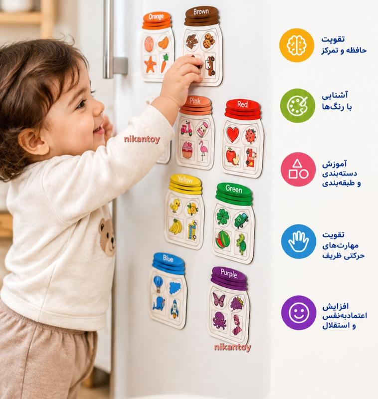 مگنت یخچالی هشت طرح آموزش دستهبندی و رنگ