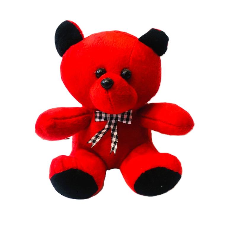عروسک پولیشی خرس قرمز نقلی پاپیون Burberry (15 سانت)