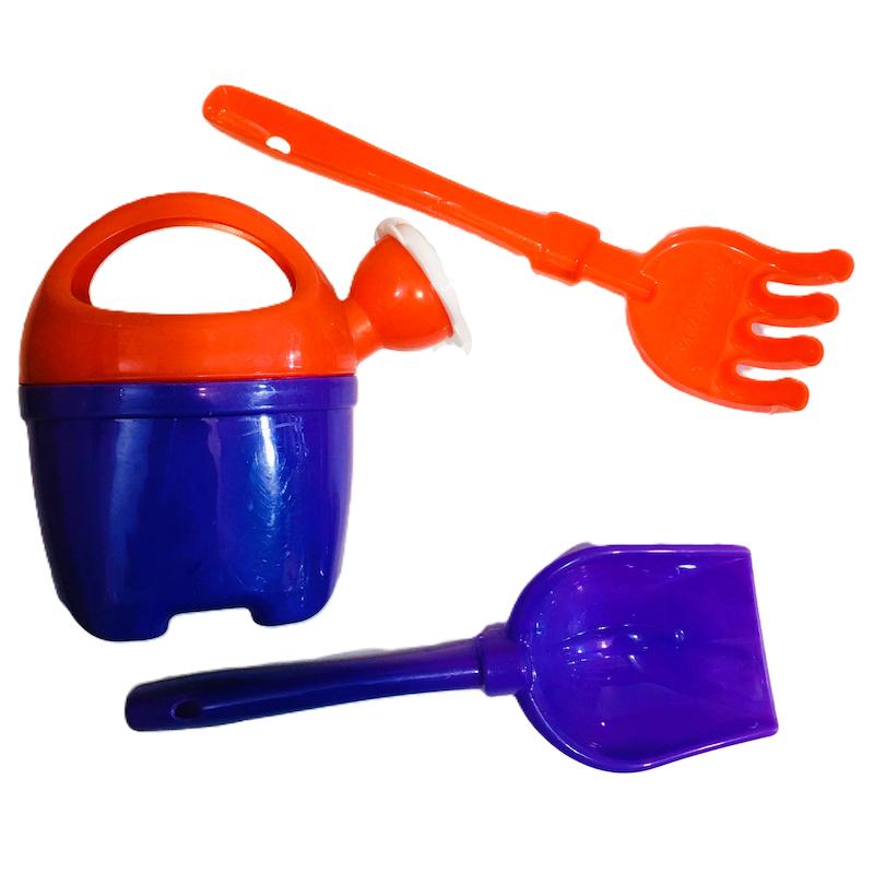 اسباب‌بازی آب‌پاش با بیل و شن‌کش | ست ساحلی ۳ قطعه کودک