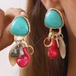 گوشواره فشن فیروزه و مروارید 
