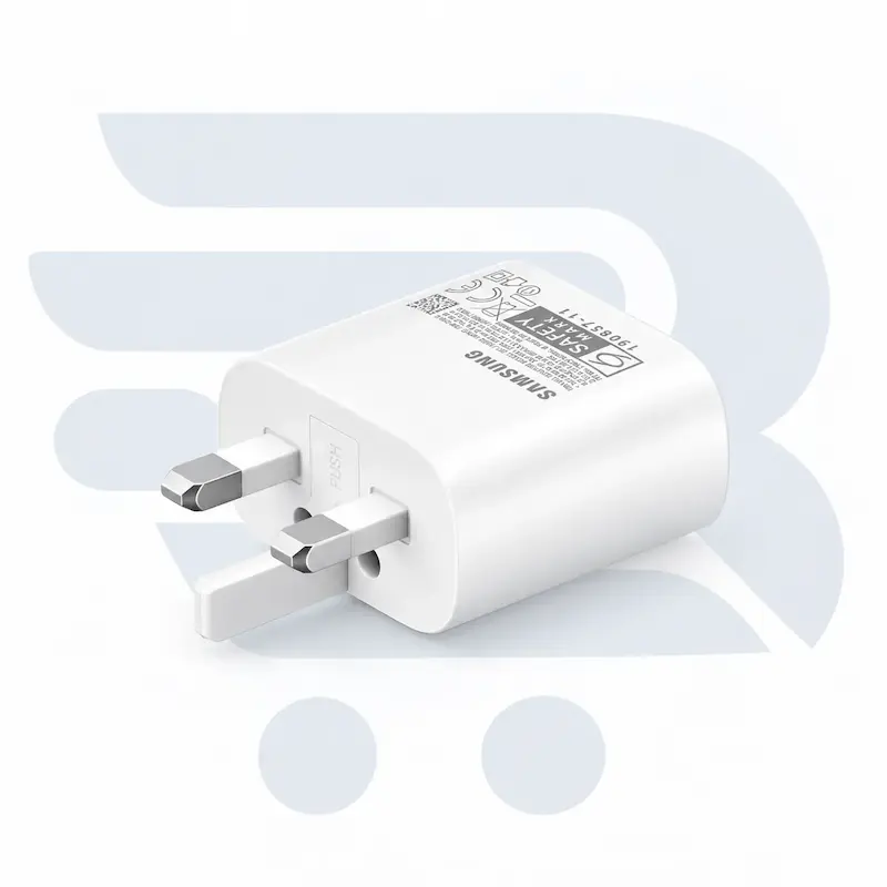 عکس پک شارژر دیواری سامسونگ ۲۵ وات مدل EP-TA800 سوپر فست شارژ USB-C سفید