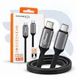 عکس کابل USB-C ادونس A-C3 یک‌متری 65W از زاویه کنار