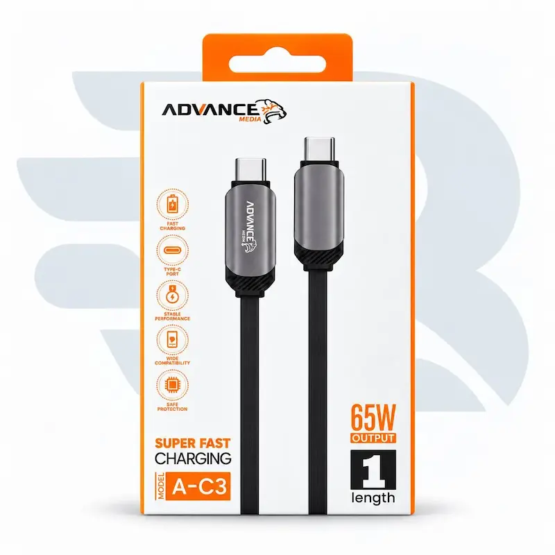عکس کابل USB-C ادونس A-C3 یک‌متری 65W