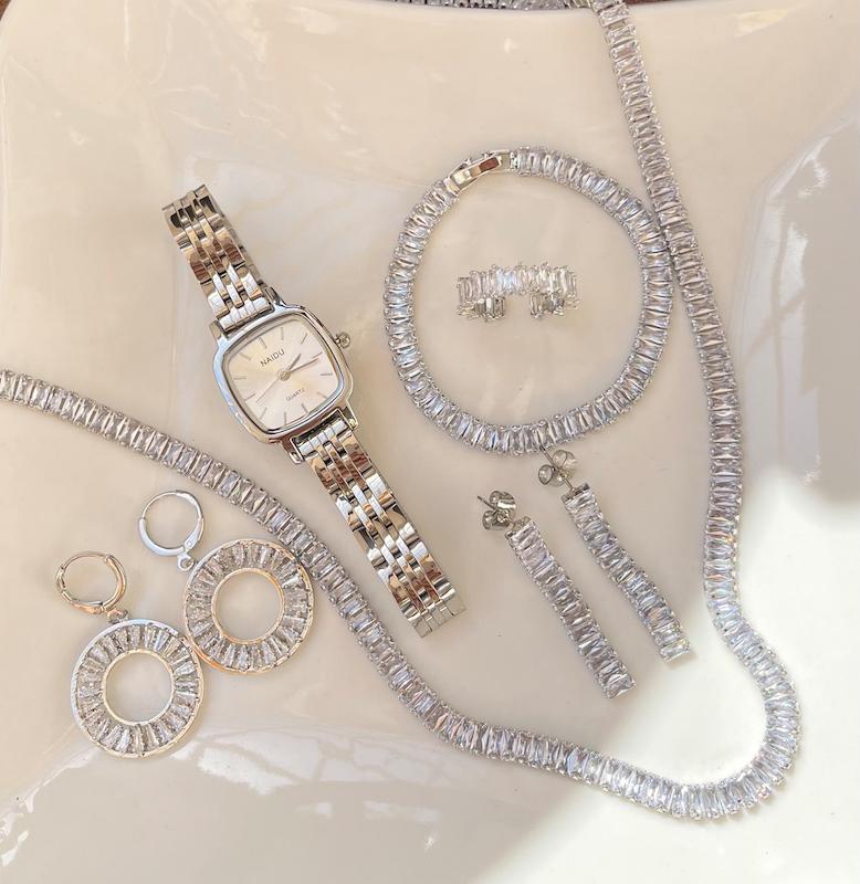 ساعت Naidu فول سیلور و آیتم های ست تنیسی 