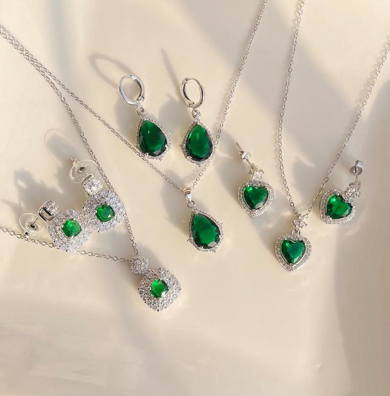 نیم ست جواهری سبز