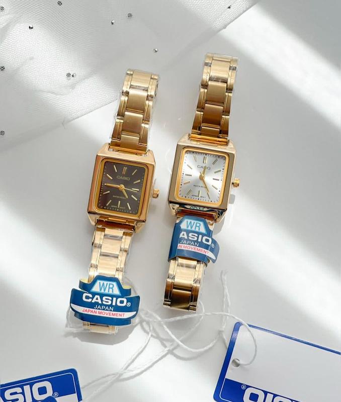 ساعت زنانه کاسیو طلایی صفحه نقره ای