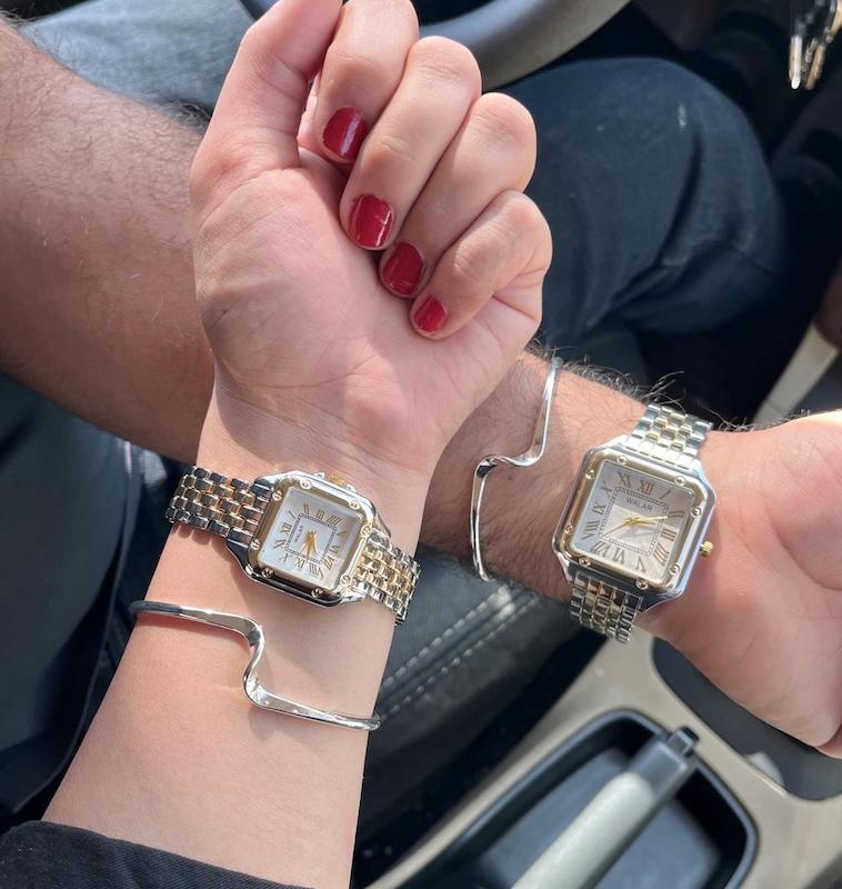 ساعت طلایی نقره ای والار کارتیر