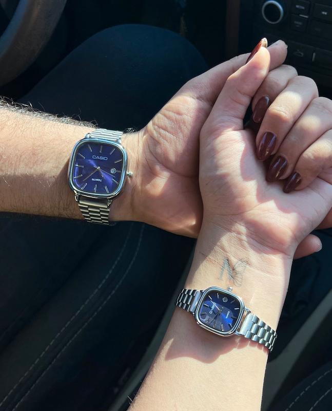 ساعت casio اولدمانی سیلور سرمه ای