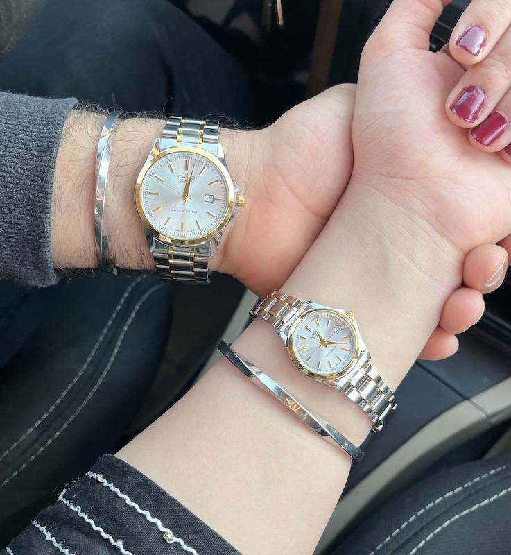 ساعت کاسیو طلایی نقره ایی