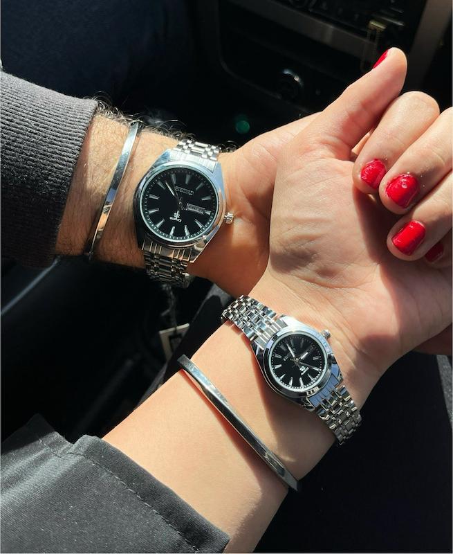 ست ساعت اورجینال Seiko سیلور بلک