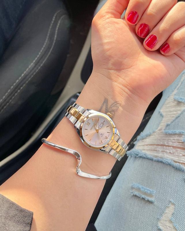 ساعت اورجینال SEIKO سیکو طلایی نقره ای