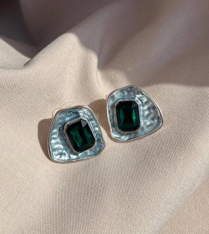 گوشواره میناکاری زمردی