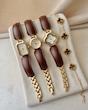 ساعت ونکلیف بند چرمی