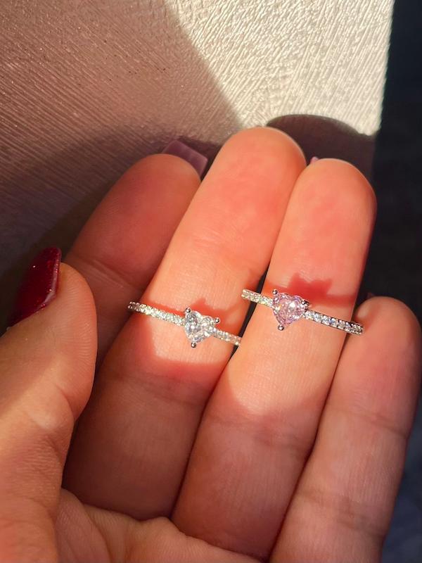 انگشتر جواهری قلبی