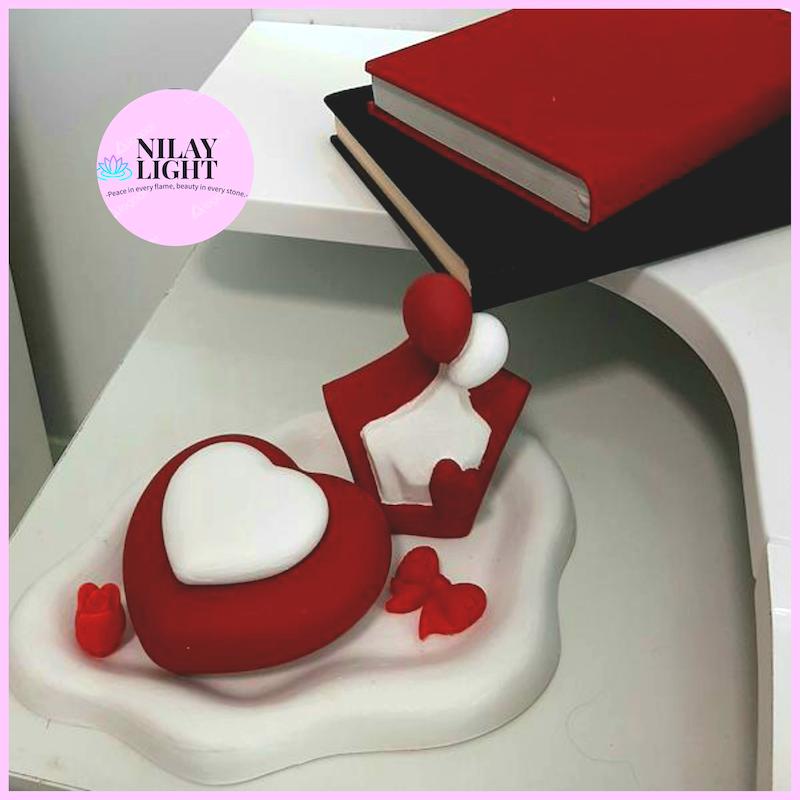 ست دکوری سنگ مصنوعی قرمز شقایقی سفید ۳ پارچه کد۱۱