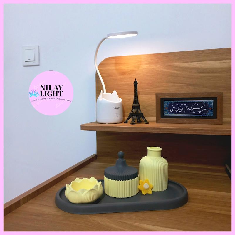 ست دکوری سنگ مصنوعی زرد کره ای و طوسی تیره ۴پارچه کد۱