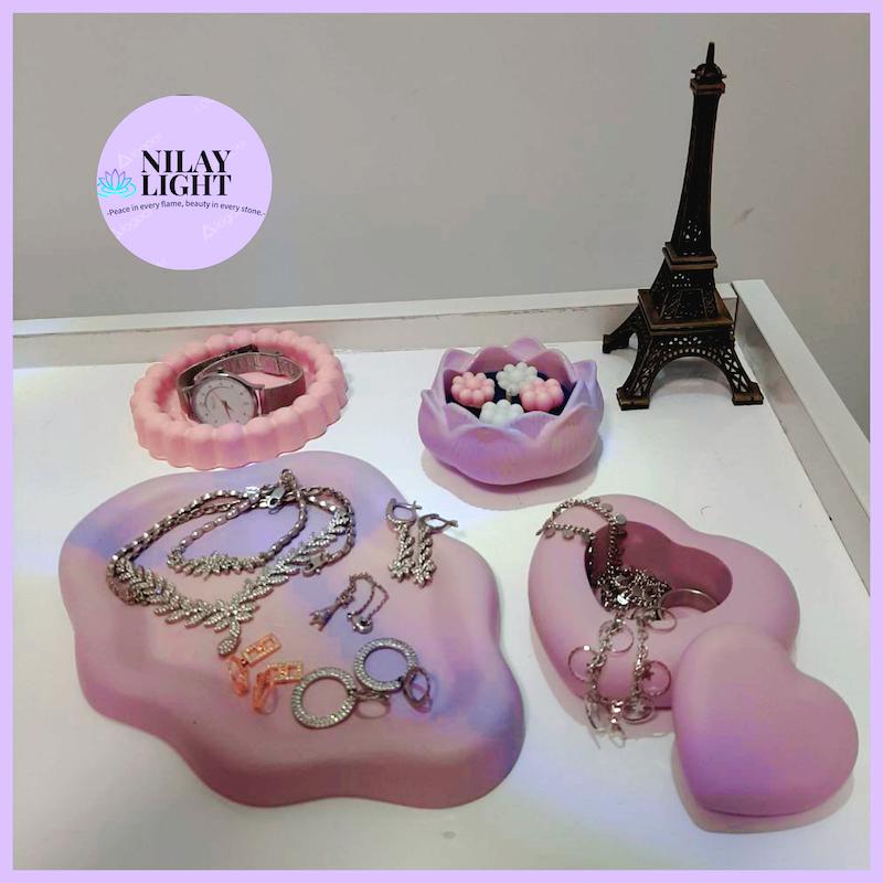 ست دکوری سنگ مصنوعی صورتی کِمئو ۴پارچه کد۱۰