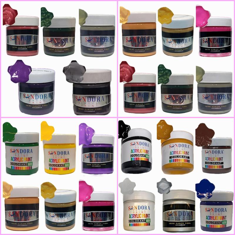 مادرنگ های آکریلیک با کیفیت ساندورا در ۲۳رنگ