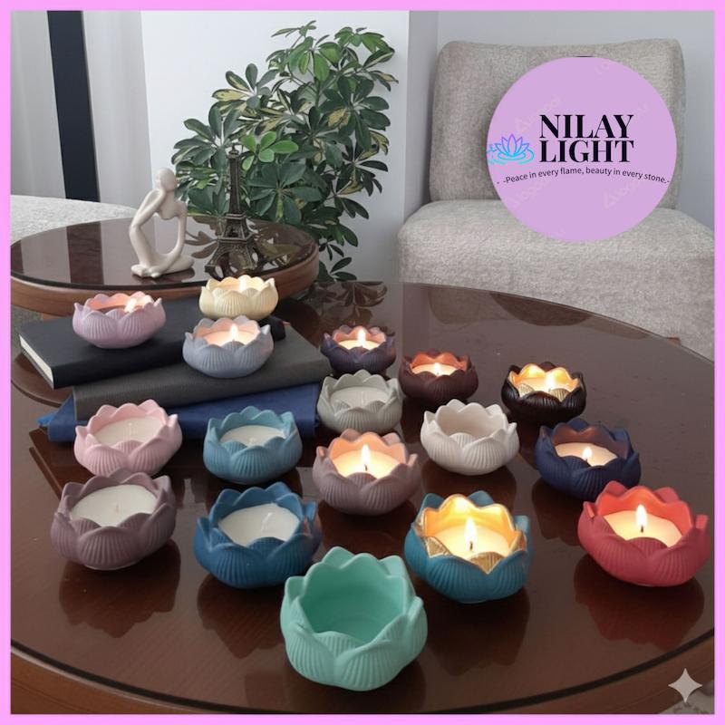 دکوری شات شمع مدل گل نیلوفر