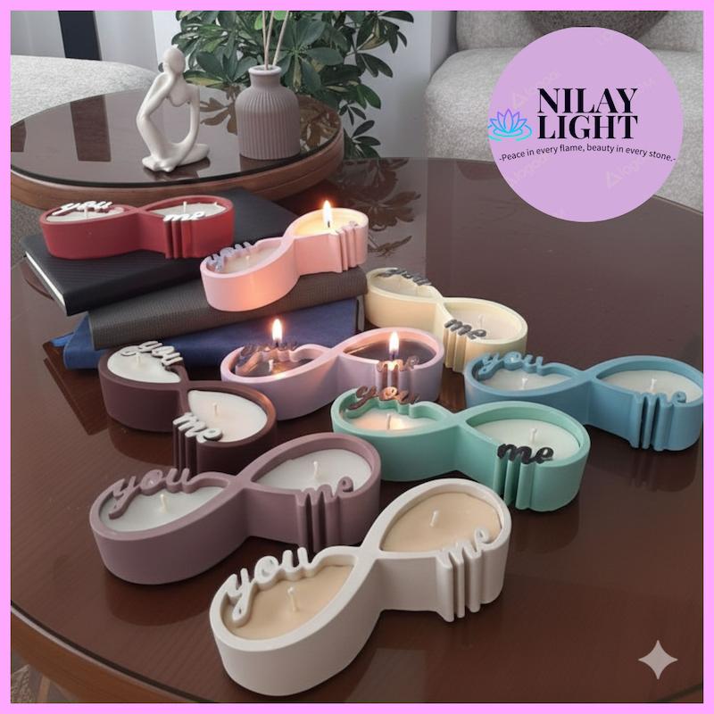 دکوری شات شمع عاشقانه مدل  بی نهایت YOU ME 