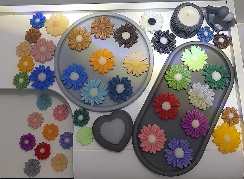 شمع گل بابونه در انواع رنگ بندی