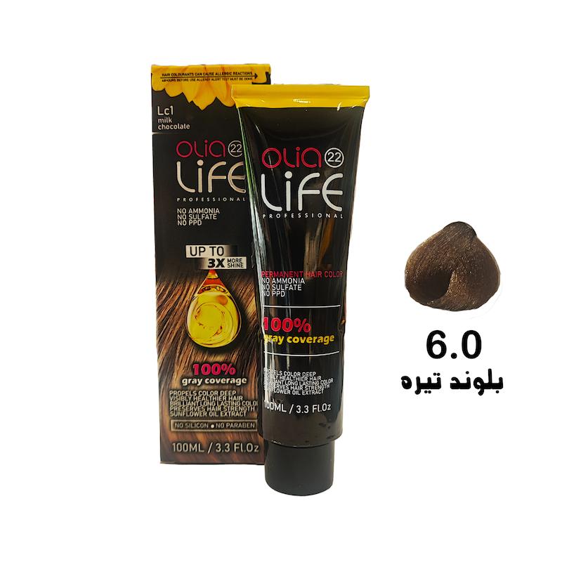 رنگ مو بدون آمونیاک اولیالایف _ Olialife شماره 6.0 بلوند تیره