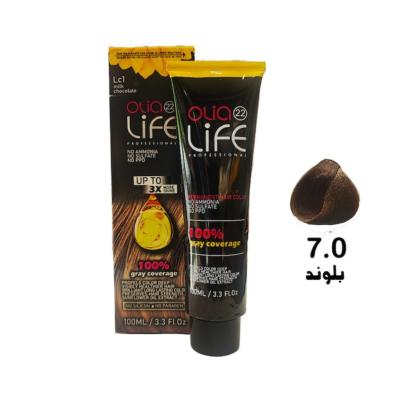 رنگ مو بدون آمونیاک اولیالایف _ Olialife شماره 7.0 بلوند