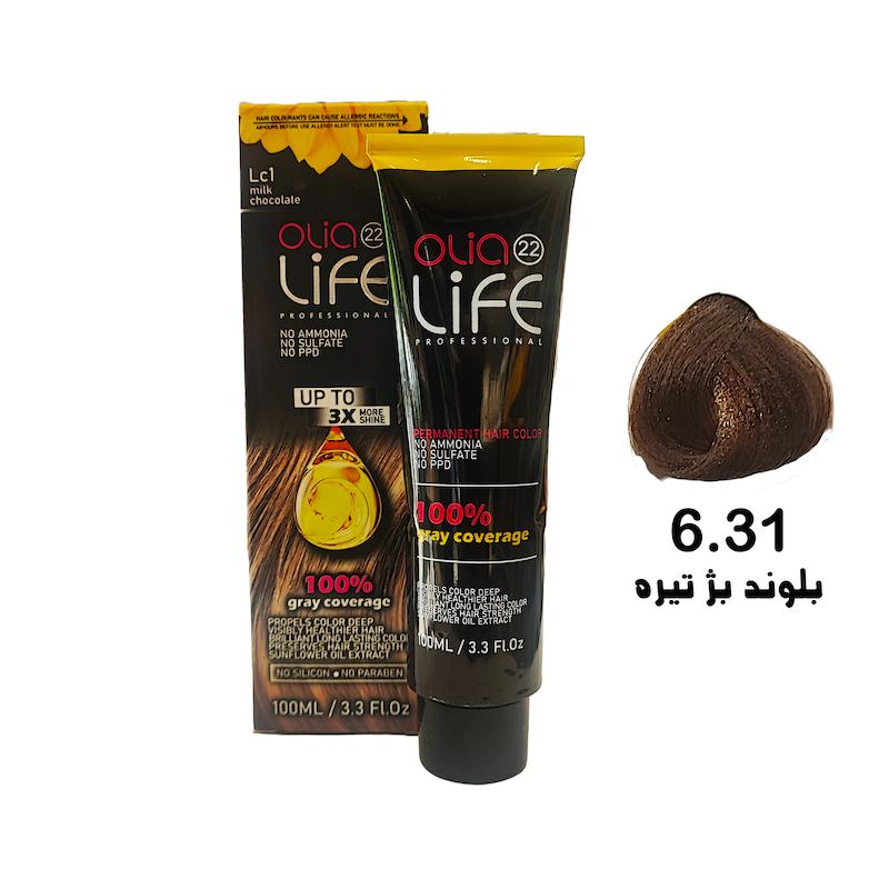 رنگ مو بدون آمونیاک اولیالایف _ Olialife شماره 6.31 بلوند بژ تیره